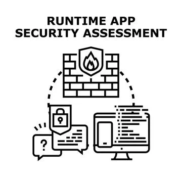 Runtime application security assessment concept illustration Stock Illustration