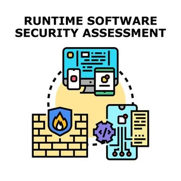 Runtime software security assessment evaluating application vulnerabilities.. Stock Illustration