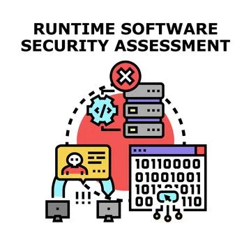 Runtime software security assessment identifying vulnerabilities in systems Stockillustratie