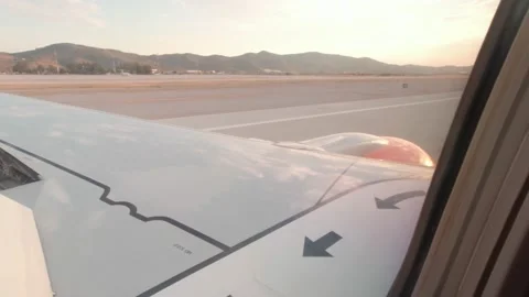 Runway From The Airplane Window Stock Footage 157257932