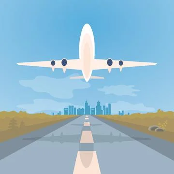 Runway for airplanes Stock Illustration