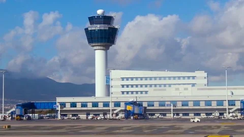 Runway Airport Athens Stock Footage
