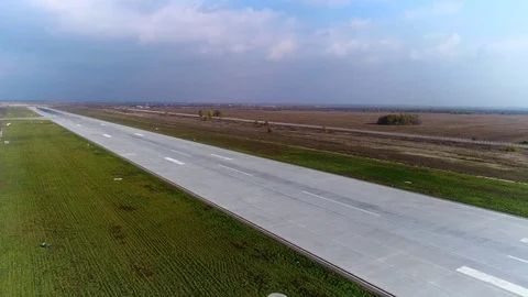 The runway of the airport Stock Footage 81343498