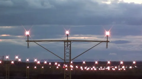 Runway lights Stock Footage 916468