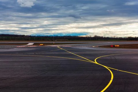 Runway markings Stock Photos