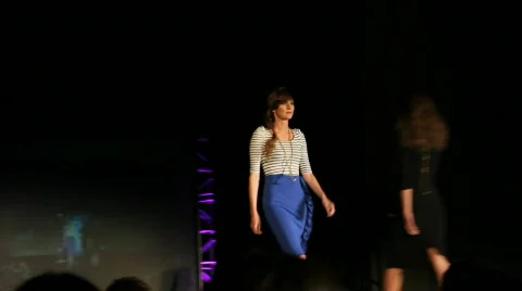 Runway Model Does Quick Twist Stock Footage 737921