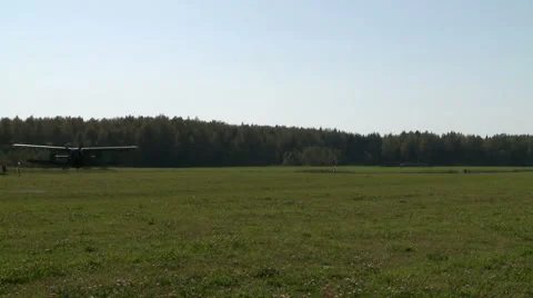 Runway in summer. View of plane takeoff Video stock 61073548