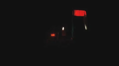 Runway Tower Light Spinning and Glowing Windsock Stock Footage 8928306