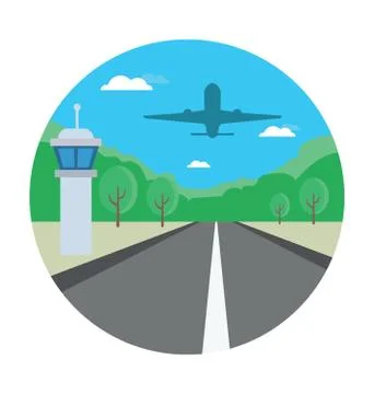 Runway Vector Icon Stock Illustration
