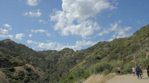 Runyon Canyon | Hiking | Clouds | Hollywood, CA Stock-Footage 728811