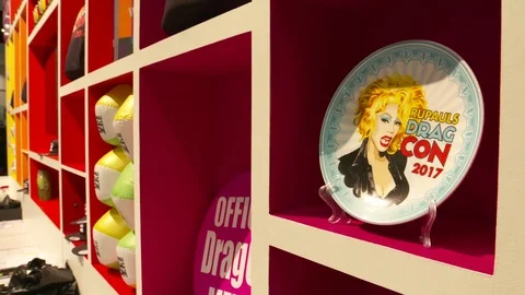 RuPaul's DragCon 2017 Prize kept in shelf Stock Footage 84507921