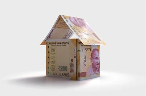 Rupee Bank Notes House Foto stock