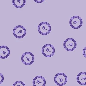 Rupee coin line vector seamless pattern Stock Illustration