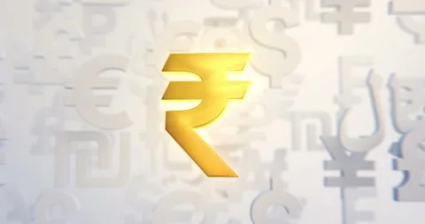 Rupee Currency Loop in a 3D animation Stock Footage 251374329