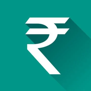 Rupee flat design icon Stock Illustration
