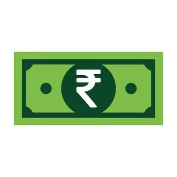 Rupee flat icon sign vector. Paper money symbol isolated on white background, Stock Illustration