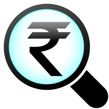Rupee glass icon Stock Illustration