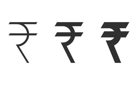 Rupee icon symbol in light medium and bold size Stock Illustration