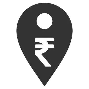 Rupee Map Marker Flat Vector Icon Illustrazione stock