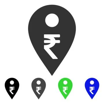 Rupee Map Marker Vector Icon Illustrazione stock
