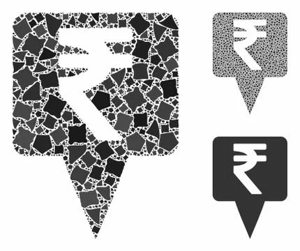 Rupee map pointer Composition Icon of Bumpy Items Stockillustratie