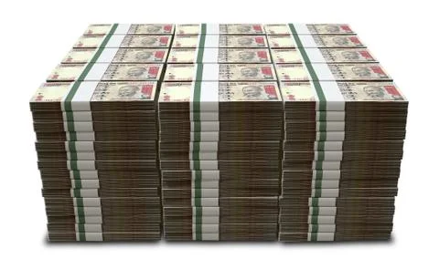Rupee notes pile Illustrazione stock