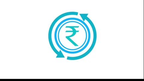 Rupee sign icon, on circle pointer animation background Stock Footage 258217899