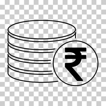 Rupee stack coin, flat icon money design, cash sign vector illustration Stock Illustration