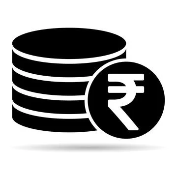 Rupee stack shadow coin, flat icon money design, cash sign vector illustratio Stock Illustration