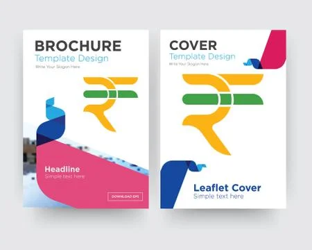 Rupees brochure flyer design template Free Stock Illustration