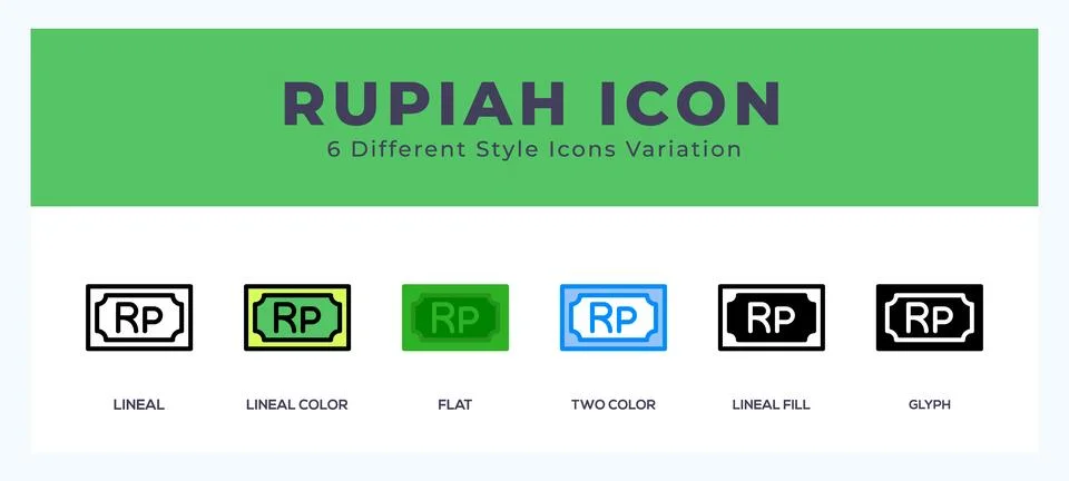 Rupiah icon set. vector illustration. Stock Illustration