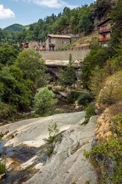 Rupit (The city of Witch) - a small ancient town of stone. Stock Photos