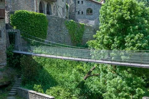 Rupit suspension bridge Stock-Fotos