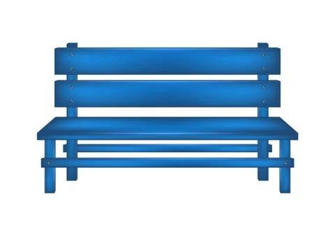 Rural bench in blue design Stock Illustration