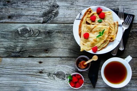 Rural breakfast set Stock Photos