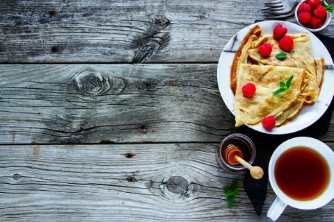 Rural breakfast set Stock Photos