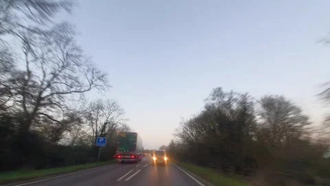 Rural Car Drive Through British Country Road Landscape Stock Footage 323745314