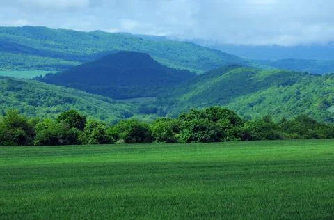 Rural cloudy landscape Stock Photos