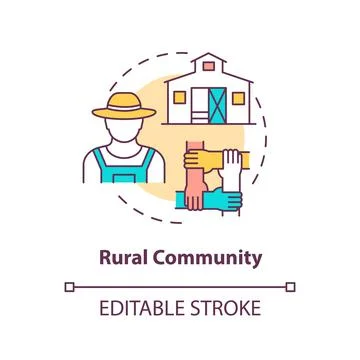 Rural community concept icon Stock Illustration