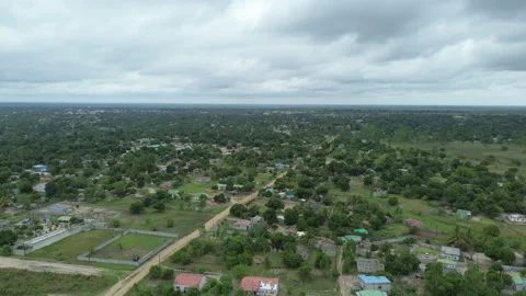 Rural development and community growth in Mozambique, aerial drone shot, 4k Stock Footage 341853476