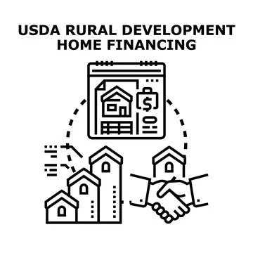 Rural development home financing program offering property loan Stock Illustration