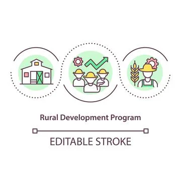 Rural development program concept icon Stock Illustration