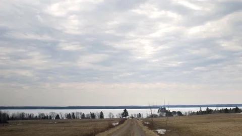 Rural Dirt Road in the Spring Time. Stock Footage 74401524