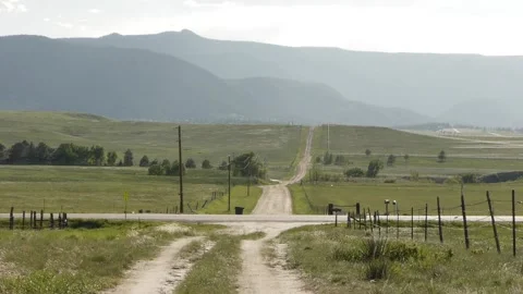 RURAL DIRT ROAD with view Stock Footage 132565552