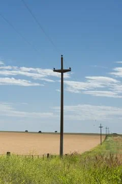 Rural electricity cable post Stock Photos