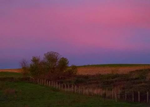 Rural fall sunset Stock Photos