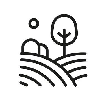 Rural Fields Scenery Illustrazione stock