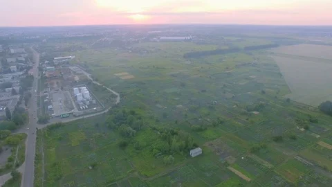 Rural fields with various types of agriculture, aerial shot Stock Footage