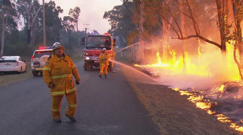 Rural Fire Service back burns during Sydney bushfire PT12 動画素材 30368952