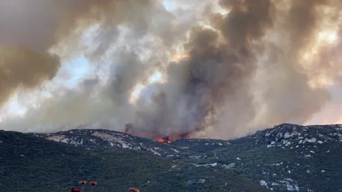 Rural Forest Brush Fire Alpine California September 7, 2020 Stock Footage 138841560